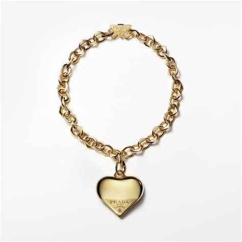 prada gold heart necklace|buy prada bracero.